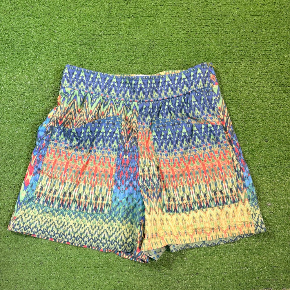 Missoni Womens Chevron Artsy Colorful Cotton Pockets Zip Up Shorts Size 40